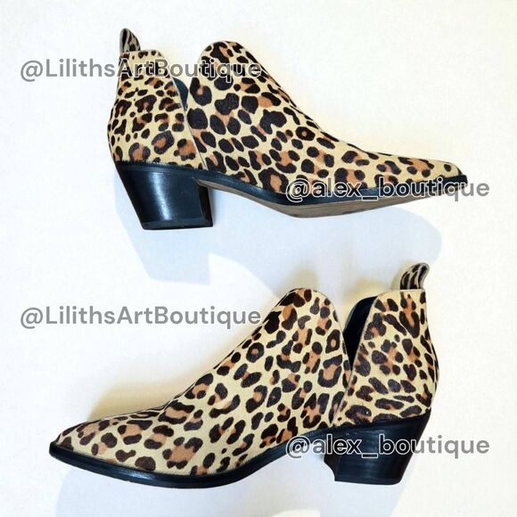 Dolce Vita Leopard Print Chelsea Slip-on Block Heel Booties(F032)-Size 7 - Picture 6 of 12